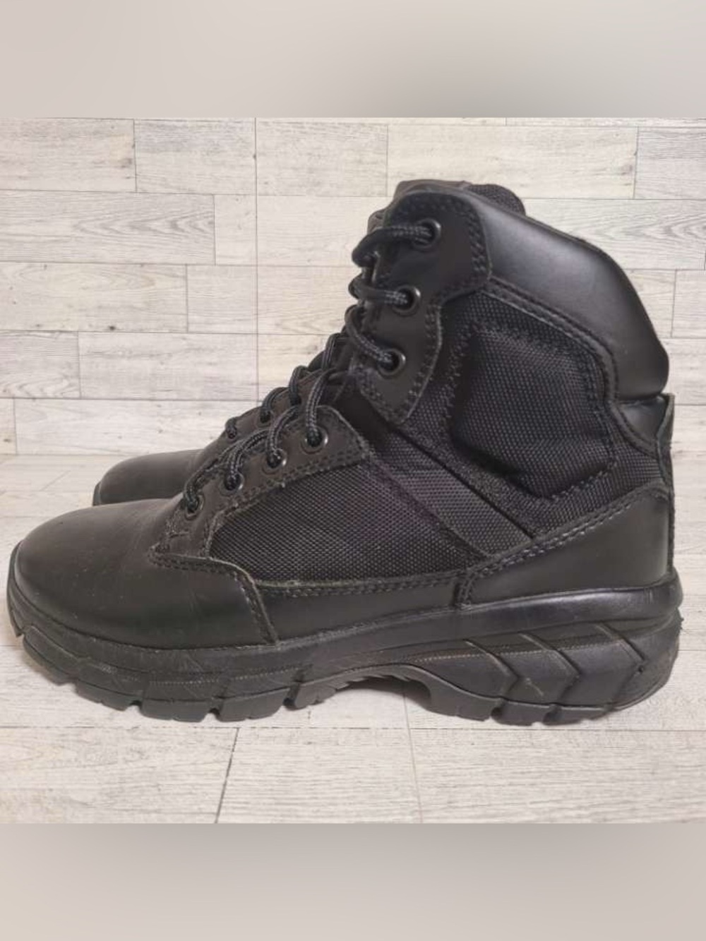 Women’s Interceptor Litefast Zipper Black Leather 6" Combat Boots Size 7
